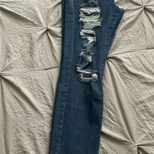 Rue21 Blue Skinny Distressed Jeans